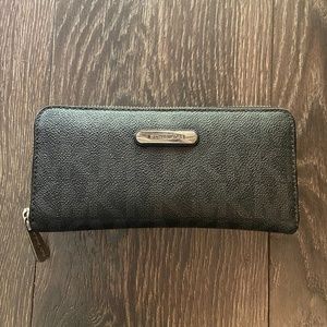 Michael Kors Monogram Leather Wallet Silver